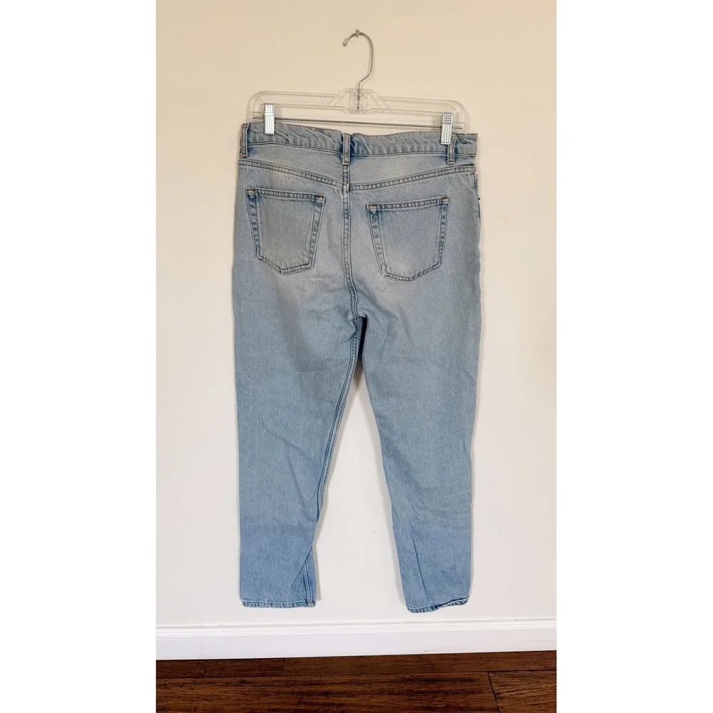 Reformation Julia High Cigarette Jean Tahoe Destroyed Light Blue Distressed 28